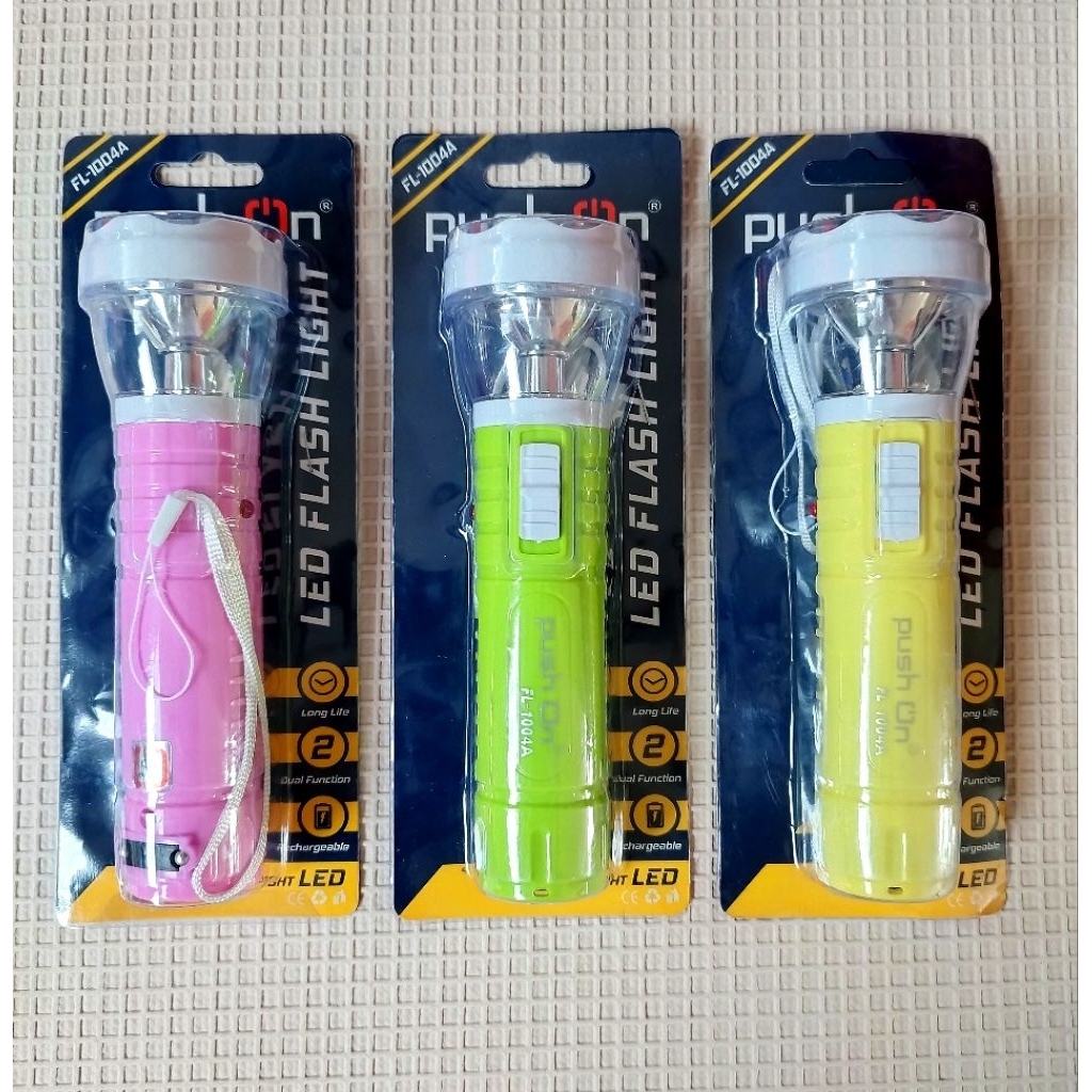 Senter push on charger/senter led