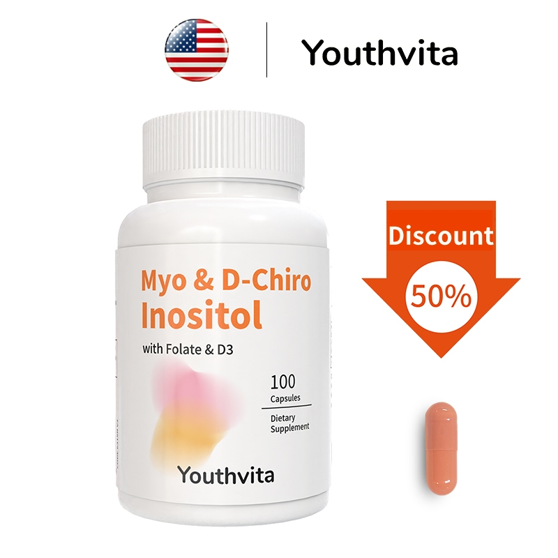 Youthvita Myo-Inositol & D-Chiro Inositol Supplement for Women pcos, 100 capsules