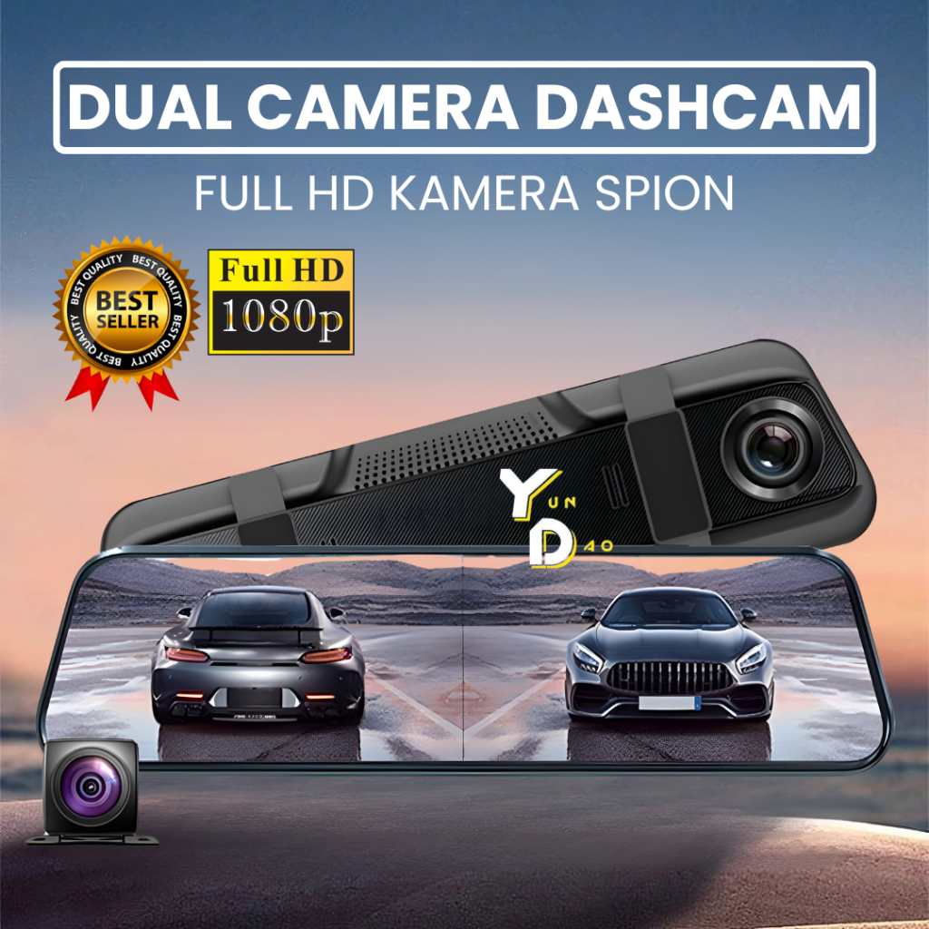Dashcam Mobil Kamera Spion Dashcam Mobil Dual Cam Full HD 1080p Depan Belakang
