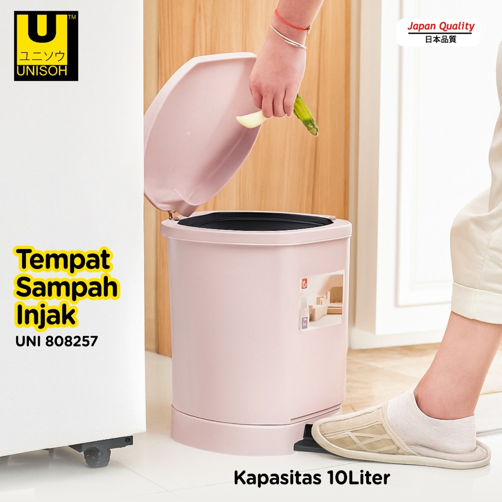 UNISOH Tempat Sampah Injak Tong Sampah Injak Tempat Sampah Tabung 10 Liter