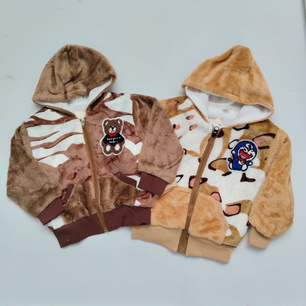 Jaket Anak Laki Laki  1-2 Tahun Tebal Lembut Size Jaket Bulu Tebal