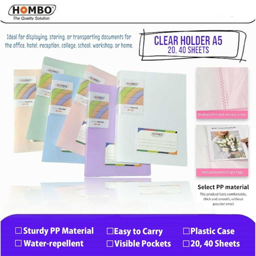 Clear Holder A5 20 Lembar / Clear Holder 40 Lembar A5 / Display Book / Map Dokumen Keeper / Map Pock