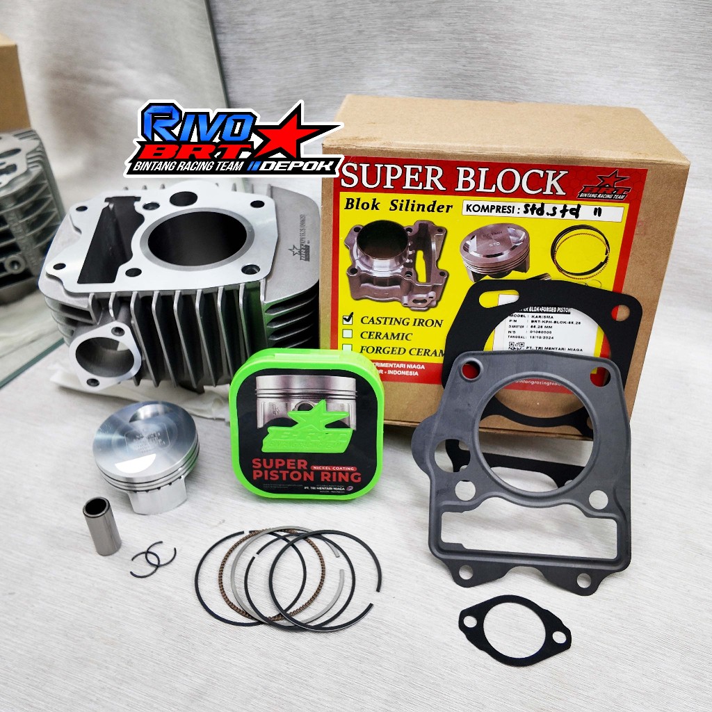 BLOK CAST IRON & FORGED PISTON BRT KARISMA & SUPRA X 125 KPH 55.25