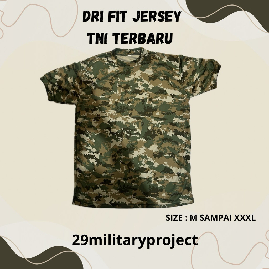 KAOS LORENG TERBARU TNI 2025 / DRYFIT JERSEY LORENG TERBARU / DRYFIT HIJAU SAGE / PDL TERBARU MONAS 