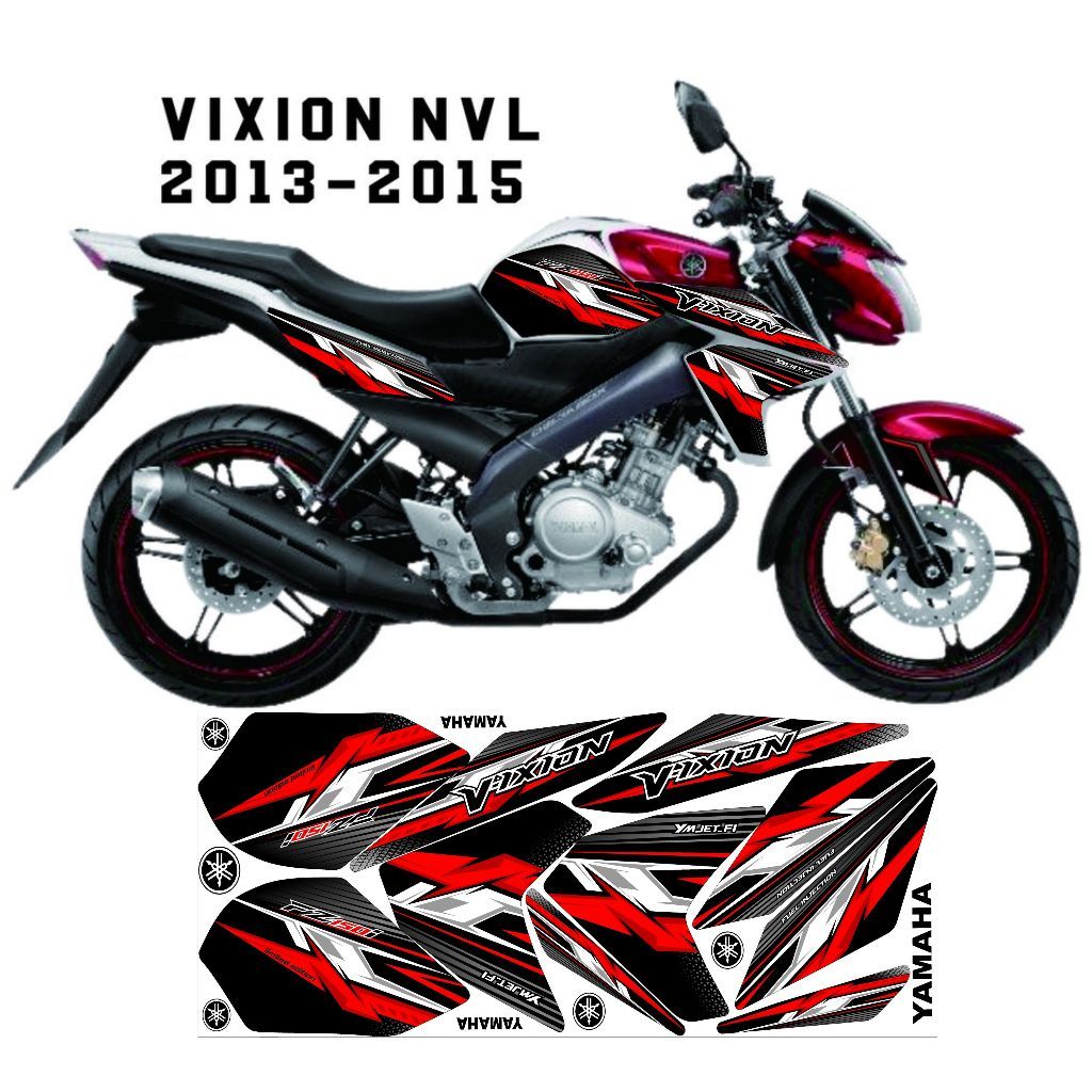Stiker Stiping Motor Vixion 150 2013 - 2015  Anti Pudar Elegan | Stiker striping vixion 2013-2015 va