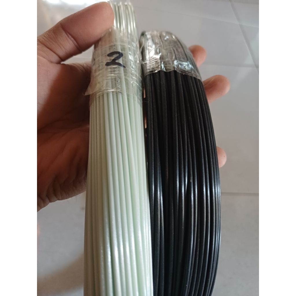 RUJI FIBER UKURAN 2MM ECER RUJI FIBER LAYANGAN RUJI FIBER SANGKAR BURUNG RUJI FIBER HITAM DAN PUTIH 