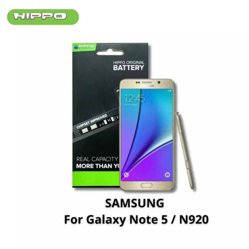 Hippo Baterai Baterry 100% ORI Baterai Samsung Galaxy Note 5 N920  3000mAh Batere Premium Batu Batre