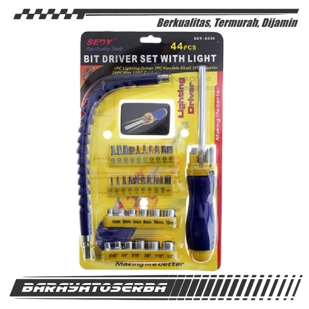 OBENG SET 44 MATA BERLAMPU dan Ekstensi Mata Bor Fleksibel ALAT PERKAKAS TERMURAH