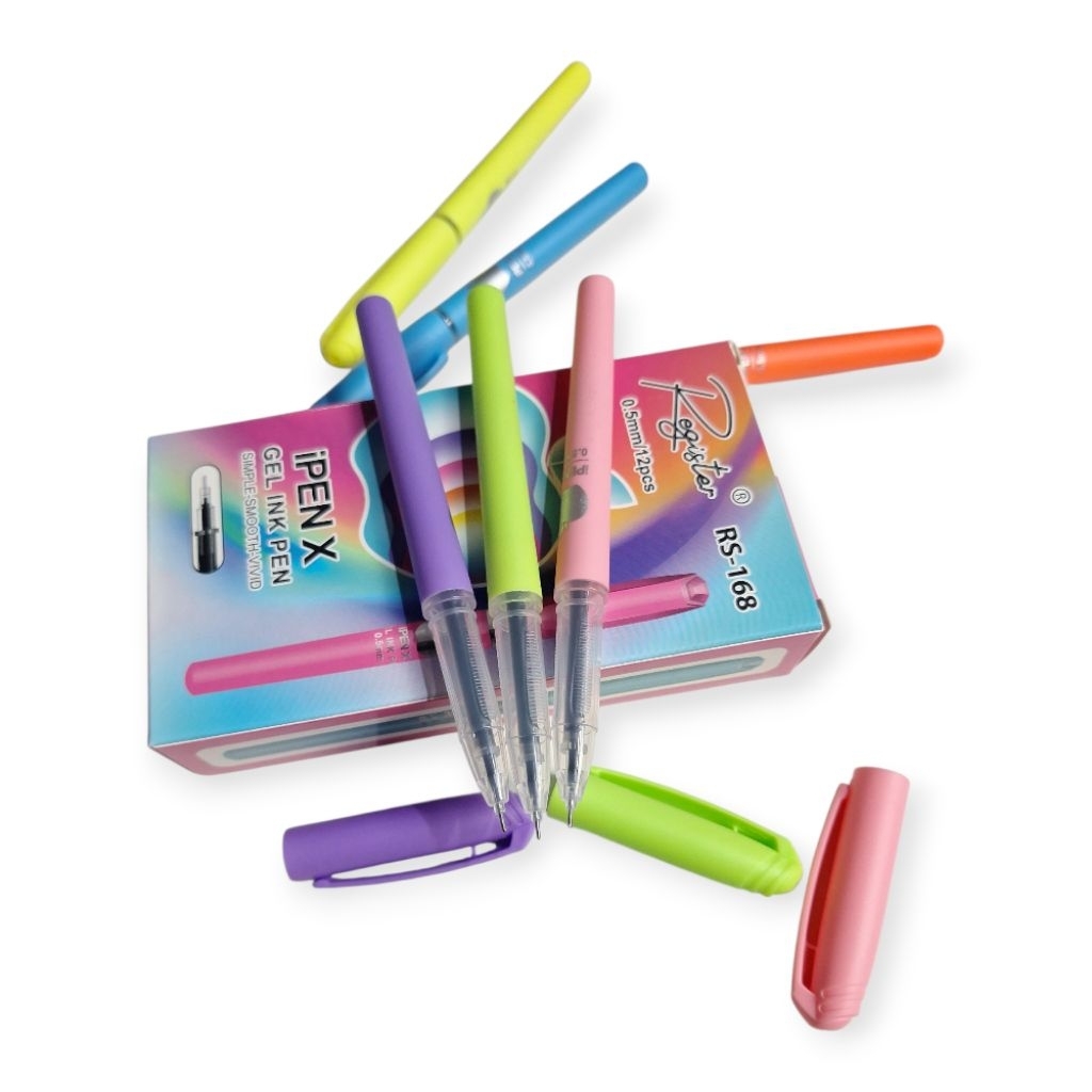(isi 12) pulpen Gel Hitam REGISTER isi 12/Gel Ink Pen /Pulpen ipen X /Pen Gel Hitam/Pulpen Cair/Pulp