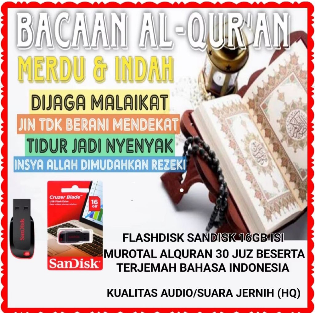 FLASHDISK ISI MUROTTAL ALQURAN LENGKAP TERJEMAHANYA-FLASHDISK ISI MUROTTAL-FLASHDISK MUROTTAL 30JUZ
