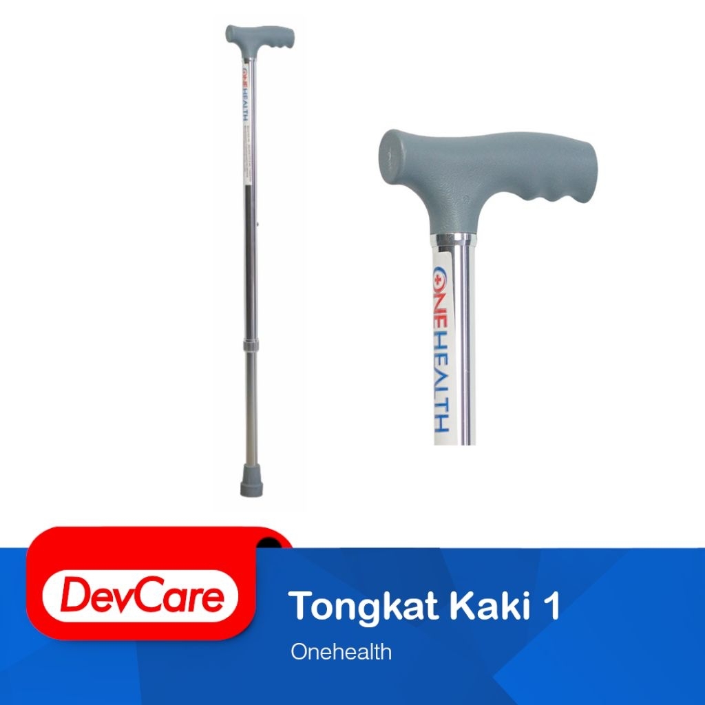 Tongkat Stainless Kaki 1 Lansia Alat Bantu Jalan ONEHEALTH Walking Stick