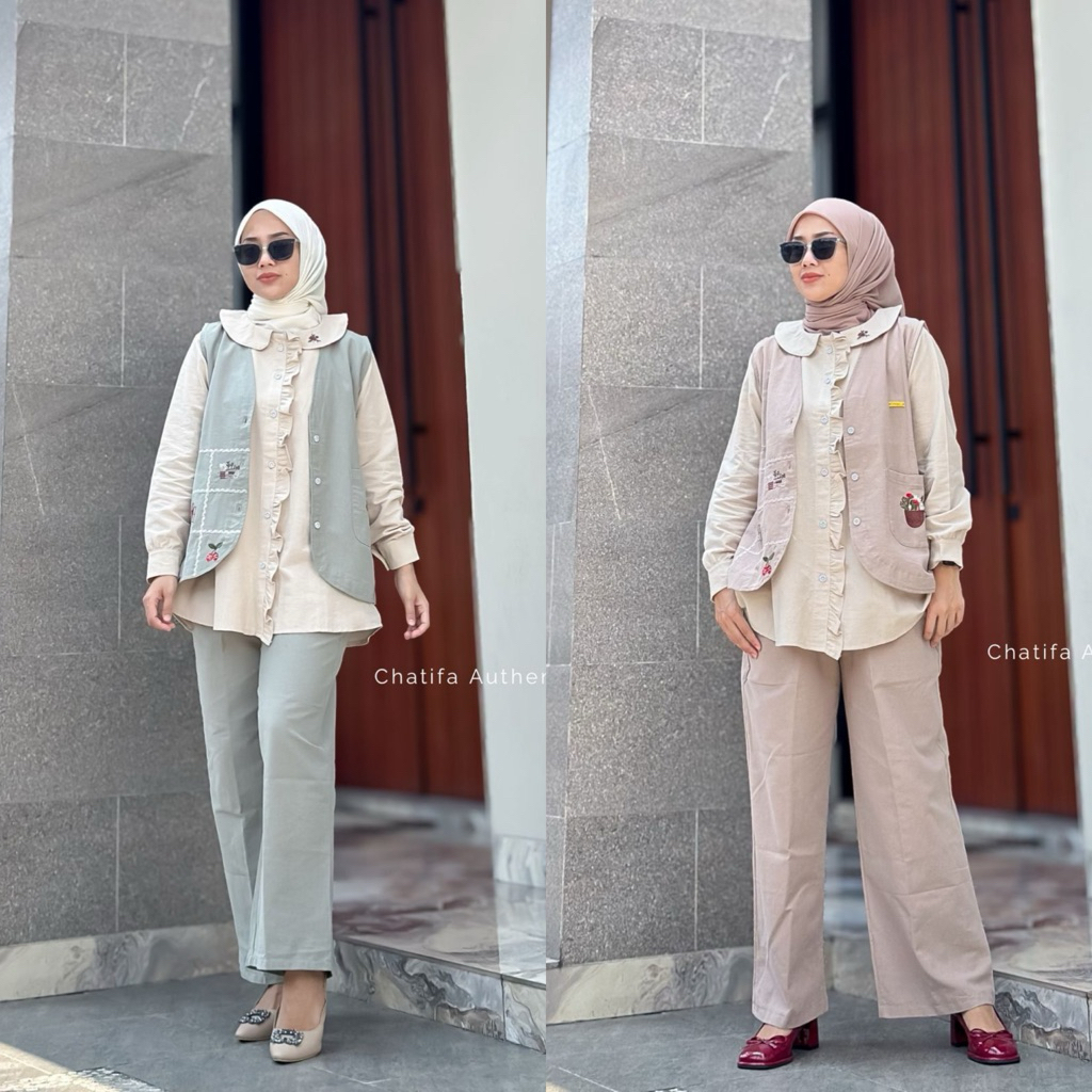 chatifa authentic setelan cesil original 100%/ setelan 3 in 1/setelan jumbo / setelan kulot