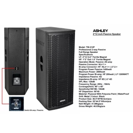 SPEAKER PASIF ASHLEY TW212P TW 212P ORIGINAL