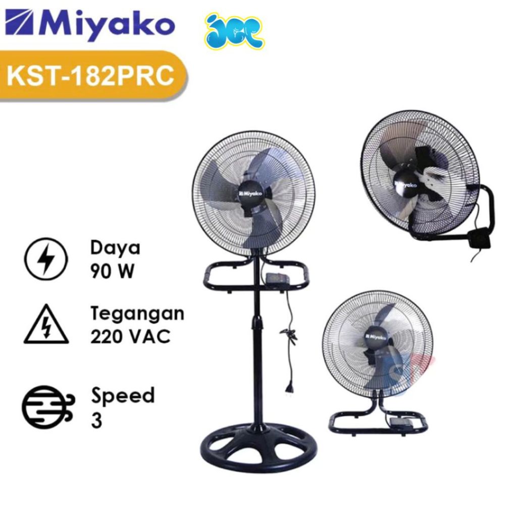 Jagemart - Kipas Angin Miyako KST182PRC plastik - Kipas 3 In 1 Miyako KST 182PRC Remote - 18inc