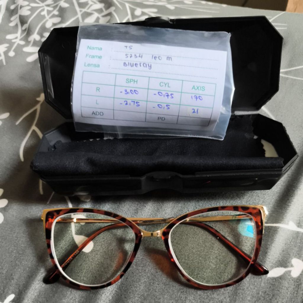 (NEW) Kacamata minus leopard blueray