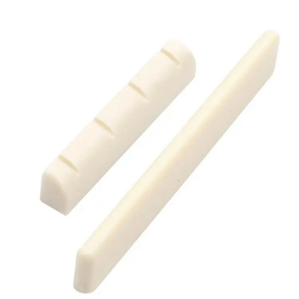 BRIDGE SADDLE DAN NUT SLOTTED BAHAN TULANG UNTUK UKULELE 4 STRING