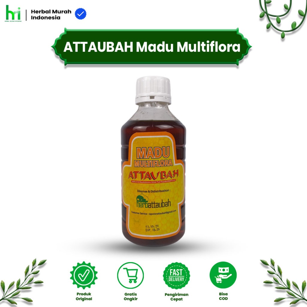 Madu Nektar Multiflora Attaubah 1500gr - Madu Asli Murni Multiflora Premium Attaubah