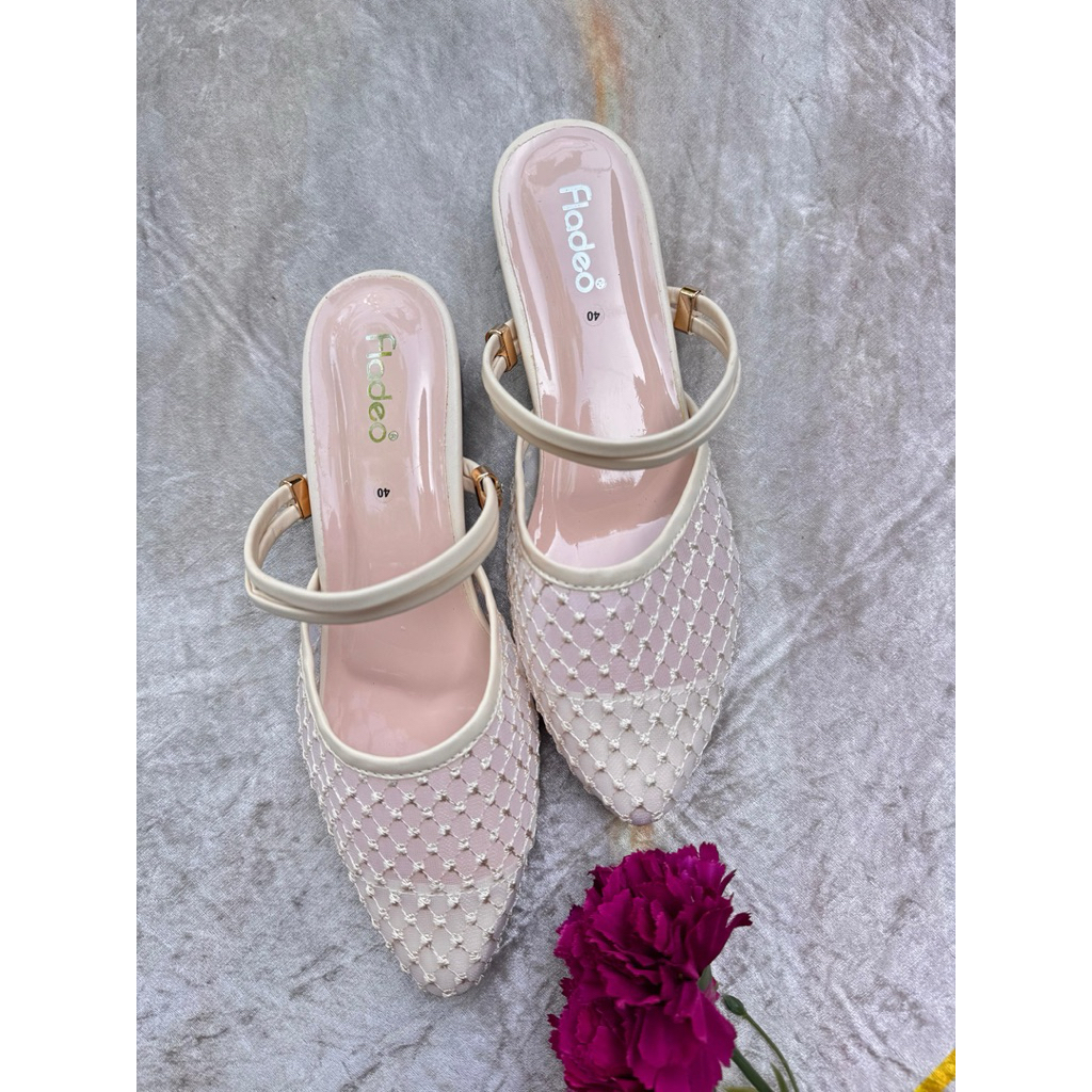 Sendal Wanita  Fladeo Brukat Heels 3cm