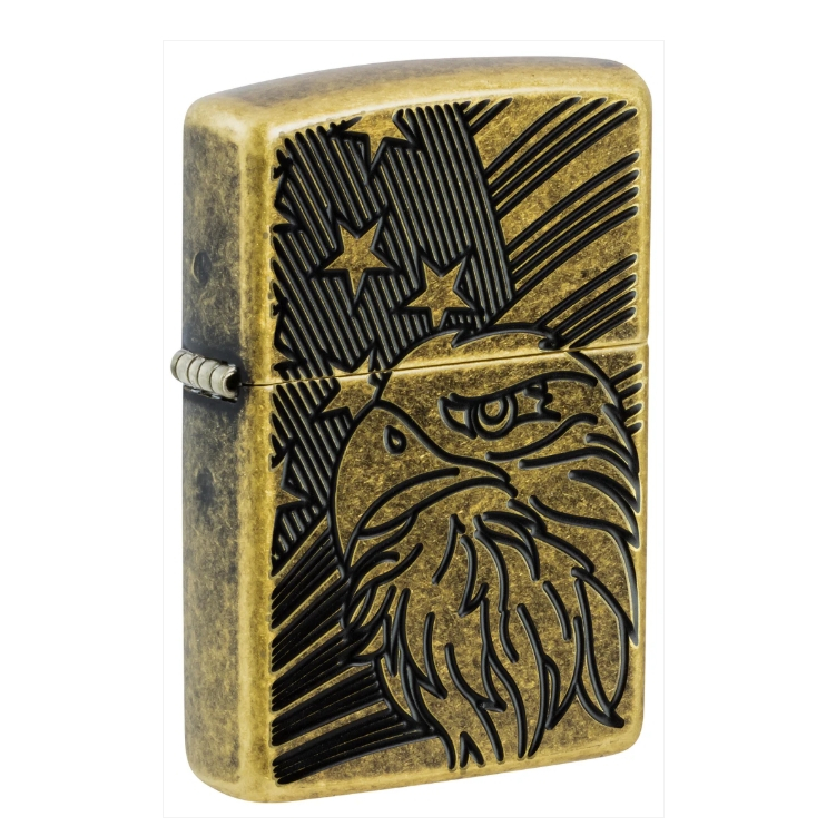 Zippo Original 46862 Eagle and Flag (Antique Armor Brass)