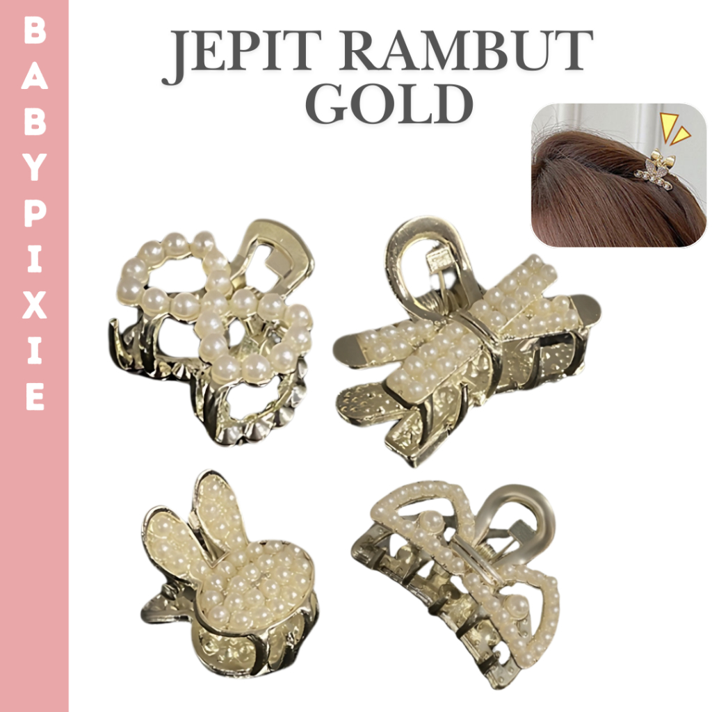 Jepit Rambut PIn Gold Hair Claw Aksesoris Rambut Fashion Logam korea ACC12