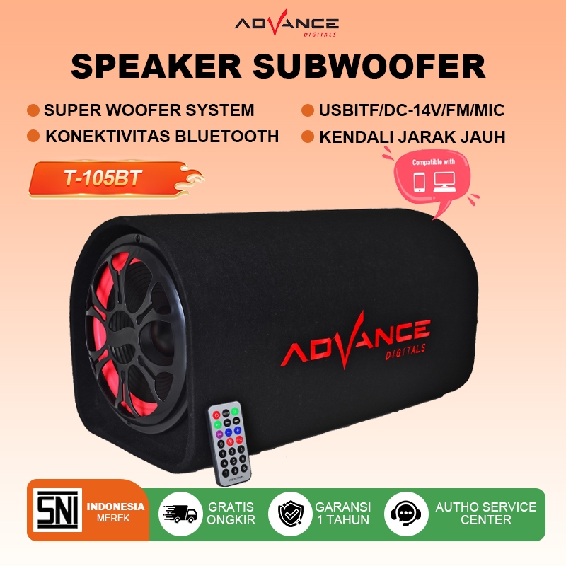 Advance T105 BT -12 inch  Multimedia bluetooth Portable Speaker Radio FM with Subwoofer System +1 Tw