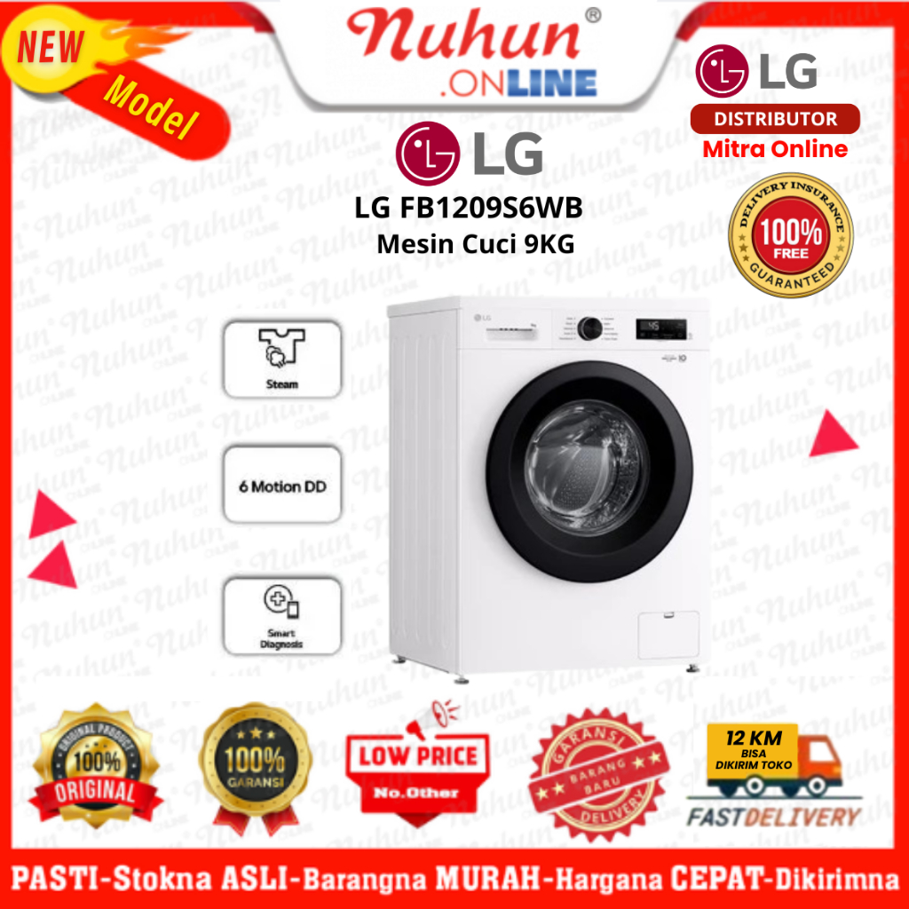 LG Mesin Cuci Front Loading 9kg FB1209S6WB