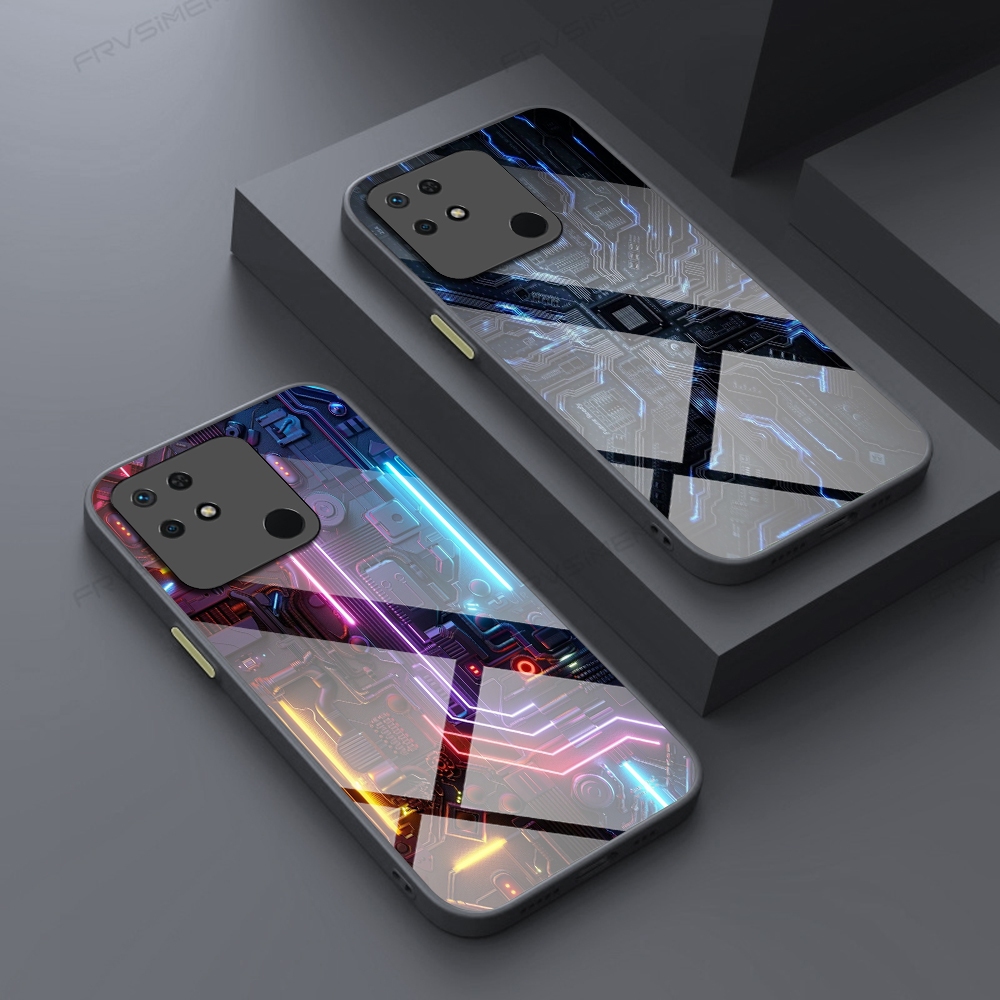 QT39 Soft Hard Case Premium Glossy Mengkilat Motif Mesin Untuk Xiaomi Redmi 10c/Poco C40 - Case mura