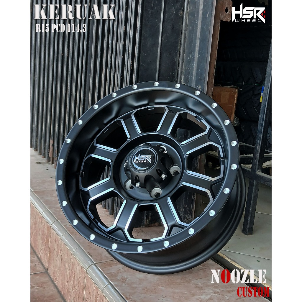 Velg Mobil Ring 15 Lubang Baut 5 PCD 114 Pelek HSR Type Keruak Pelek Mobil Innova Rush Terios Dan Se