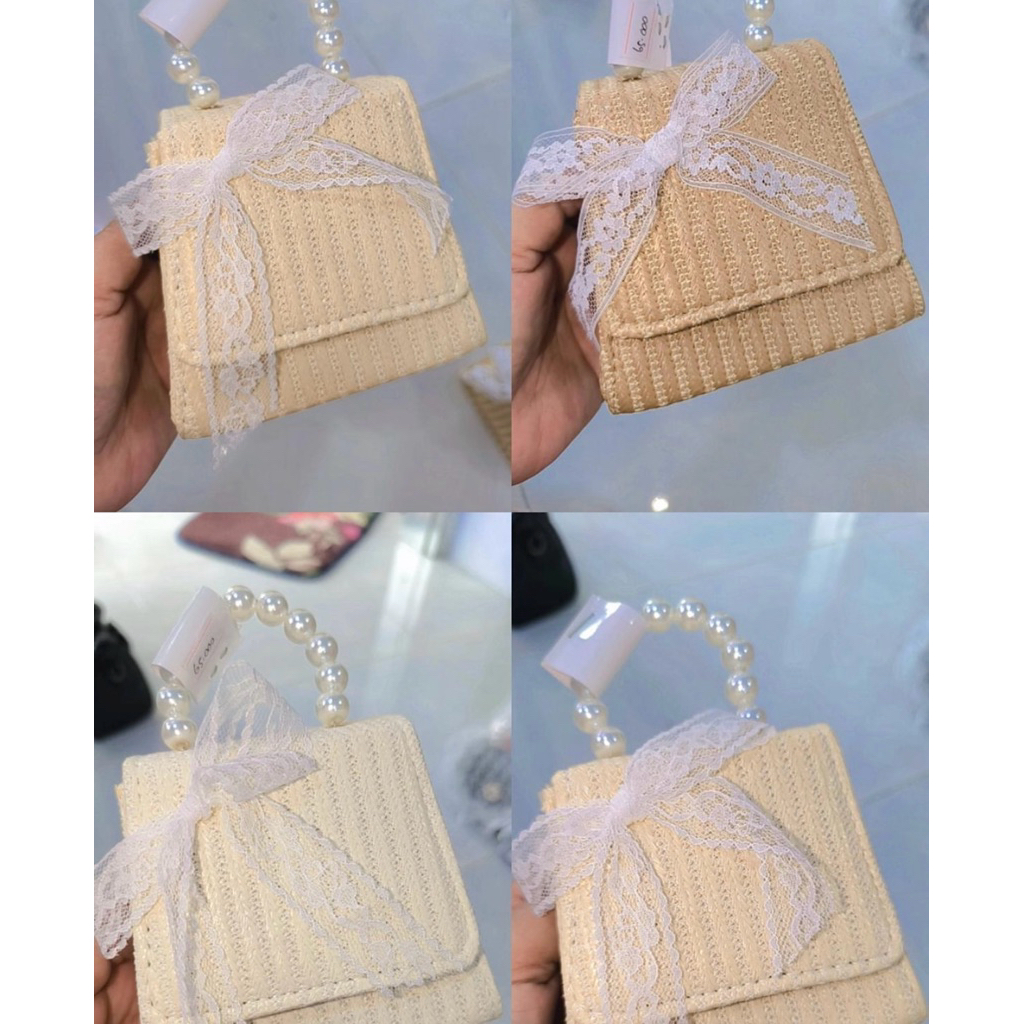 Tas Selempang Anak Rotan Renda Pita