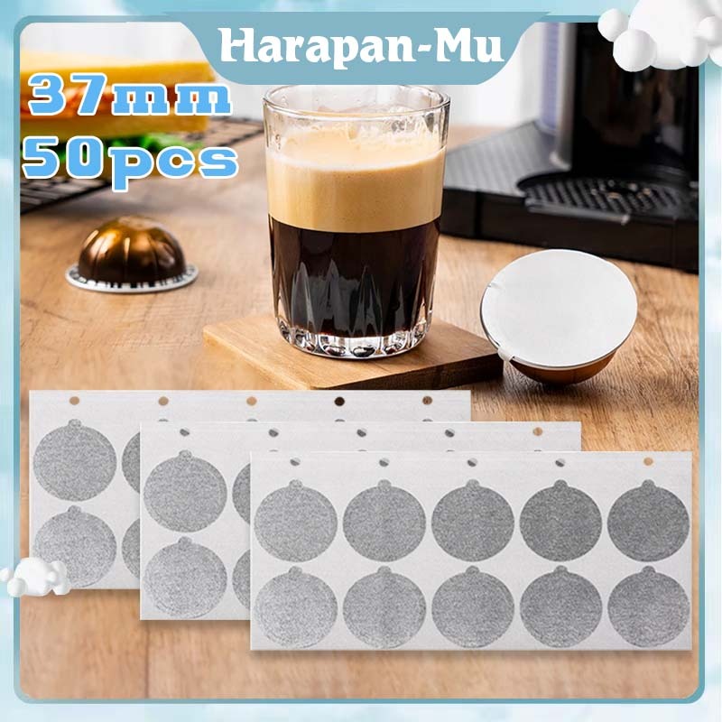 50Pcs 37mm Stiker Segel Ulang Kapsul Kopi Kosong / Empty Coffee Capsule Refill Stiker