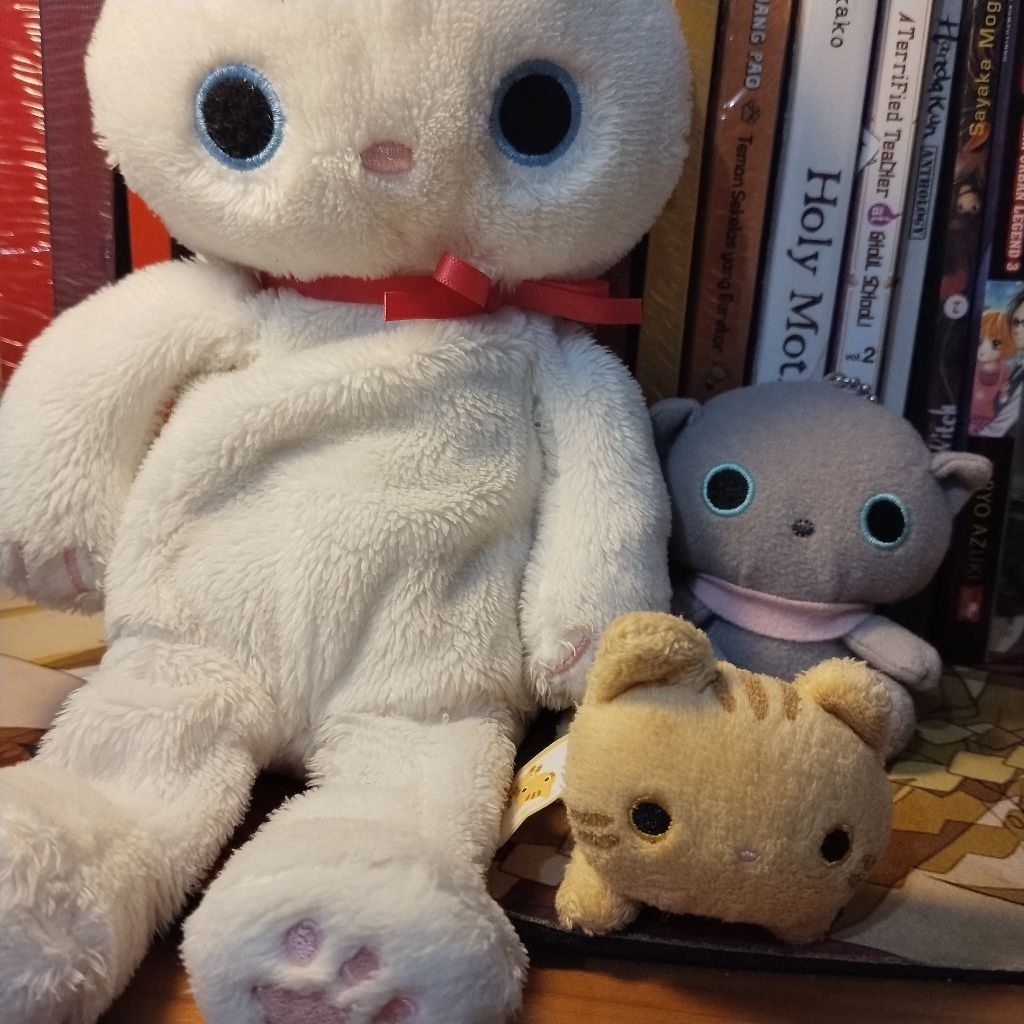 boneka plushie keychain ganci kutusita nyanko sanx set