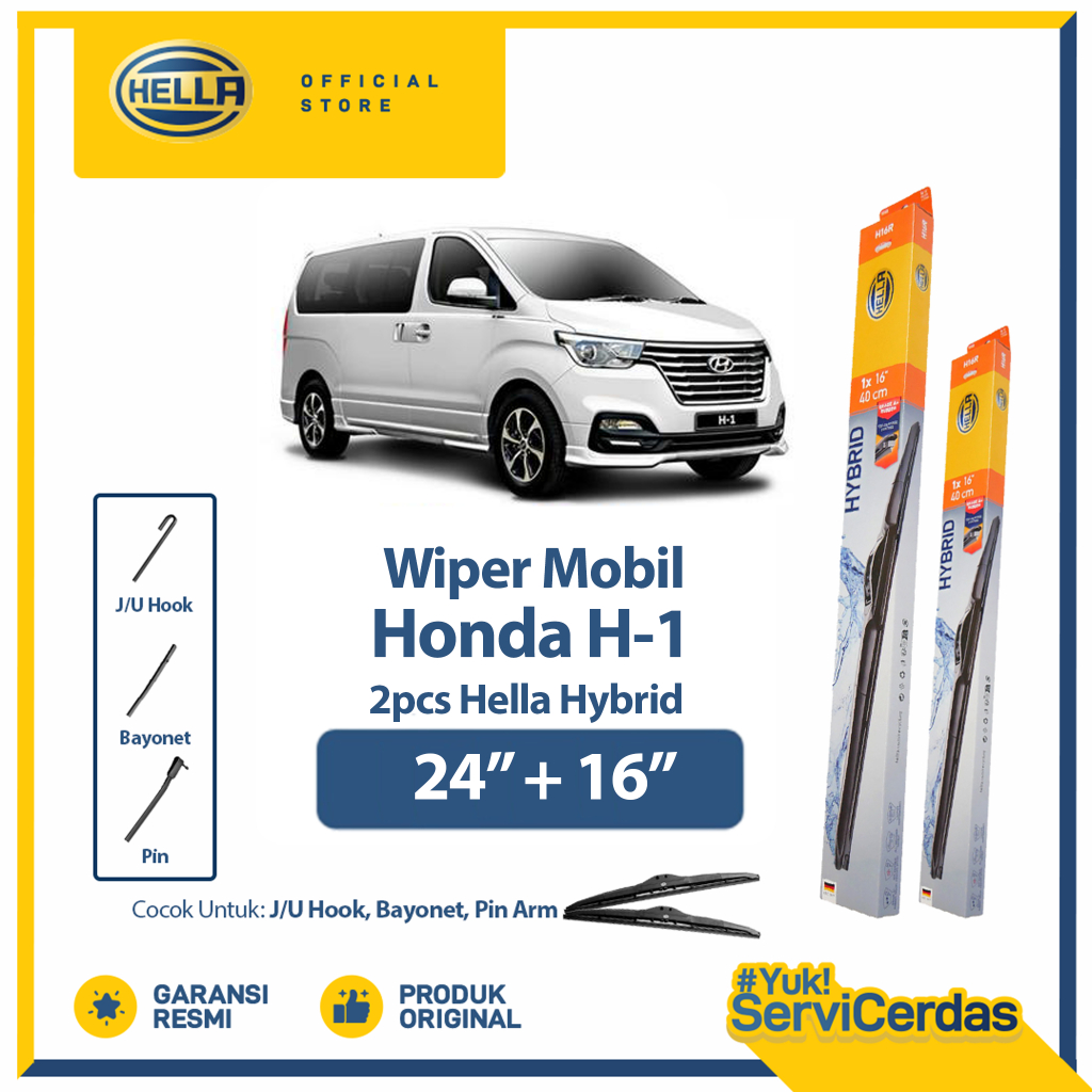 Wiper Mobil Hyundai H-1 24” + 16” (2pcs) - HELLA Hybrid