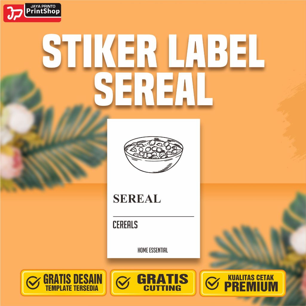 Stiker Label Makanan Kering Sereal Ready Tahan Air_STICKER