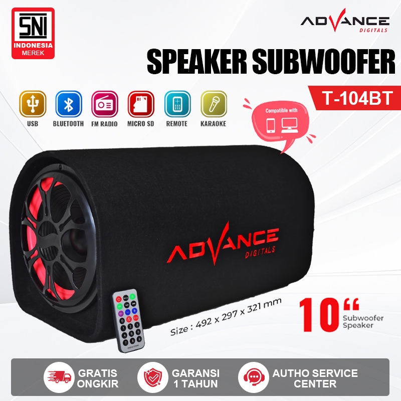 Advance Speaker Bluetooth T104BT 10 inch Garansi Resmi Advance 1 Tahun