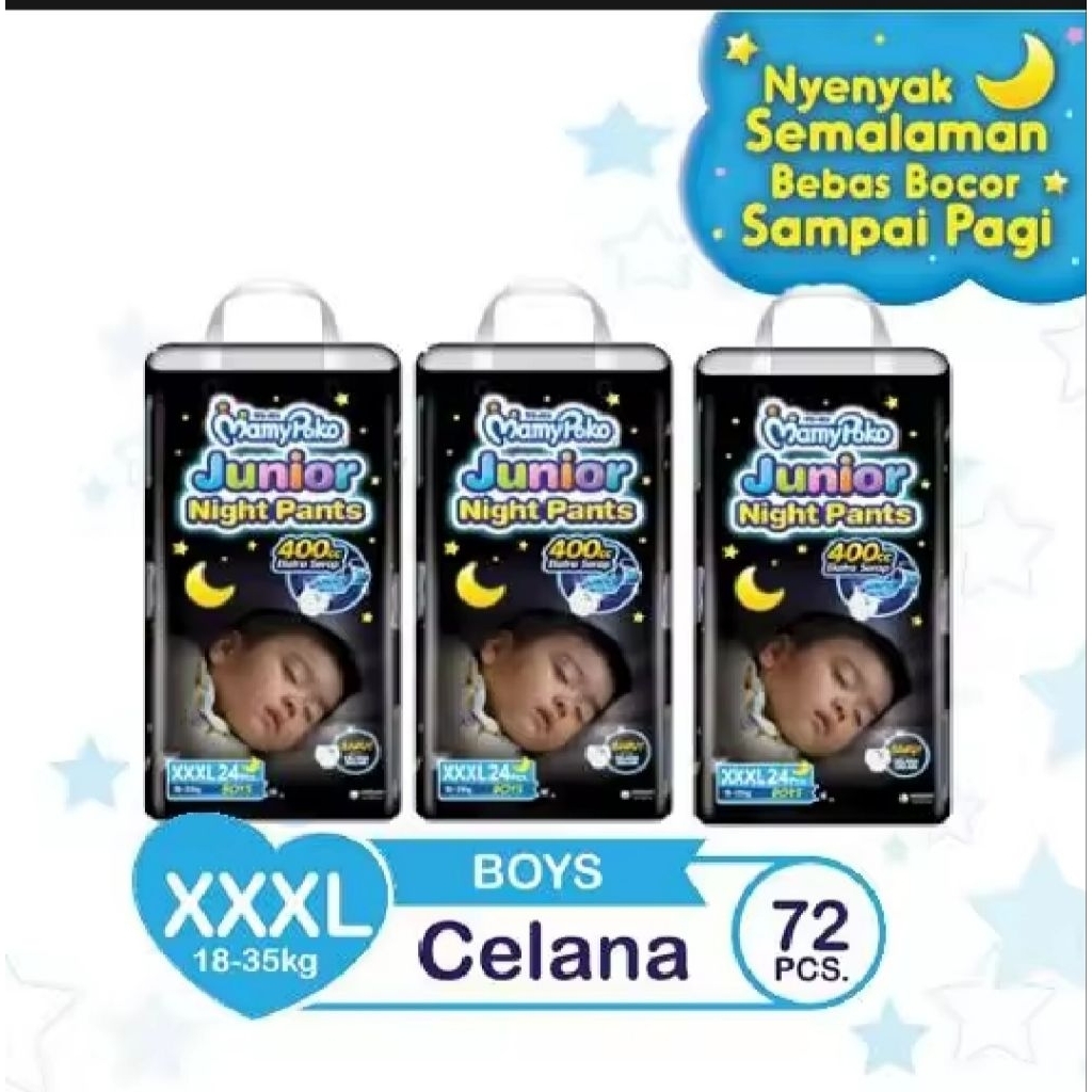 MamyPoko Junior Night Pants ukuran XXXL Boys (18-35kg) ECER/Repak