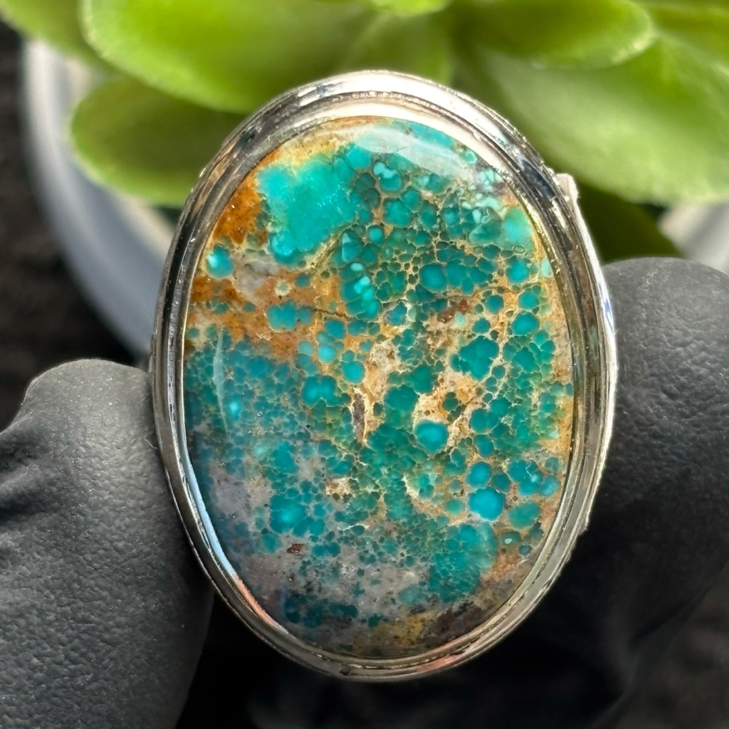 Cincin Batu Pirus Persia “Samudra Langit” – Keindahan Toska Biru Laut yang Menenangkan