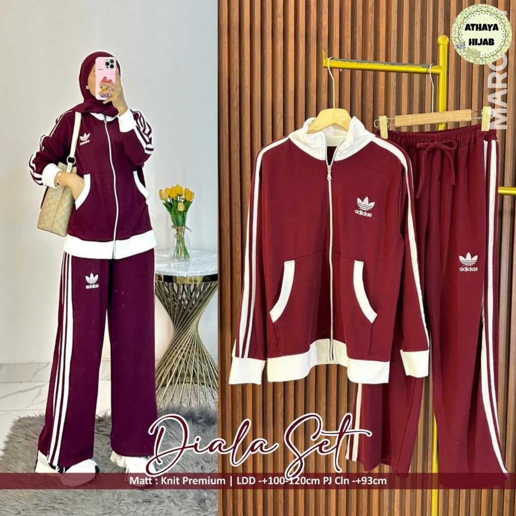 Diala Set Original Athaya Hijab Diala Athaya Knite Premium Setelan Sporty Diala Athaya