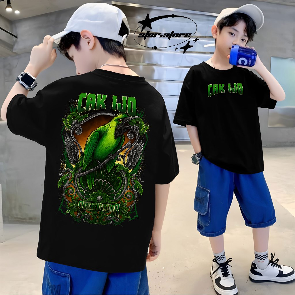 Kaos ANAK burung CAK IJO keren hitam kaos keren cowok kekinian