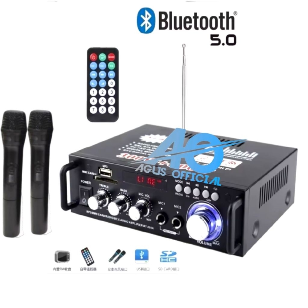 COD Taffware Bluetooth EQ Audio Amplifier Home Theater FM 600W BT 298A / amplifier super bass power 