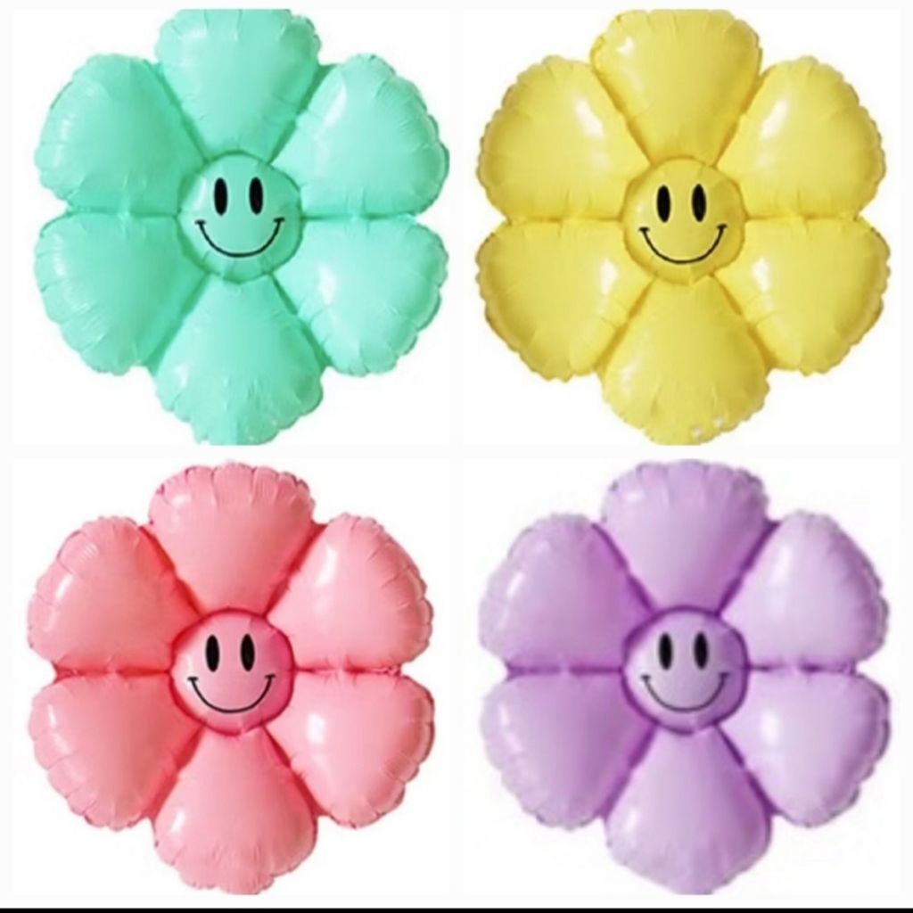Balon Daisy Polos Kecil Balon Dekorasi Ulang Tahun Ultah Bunga Matahari