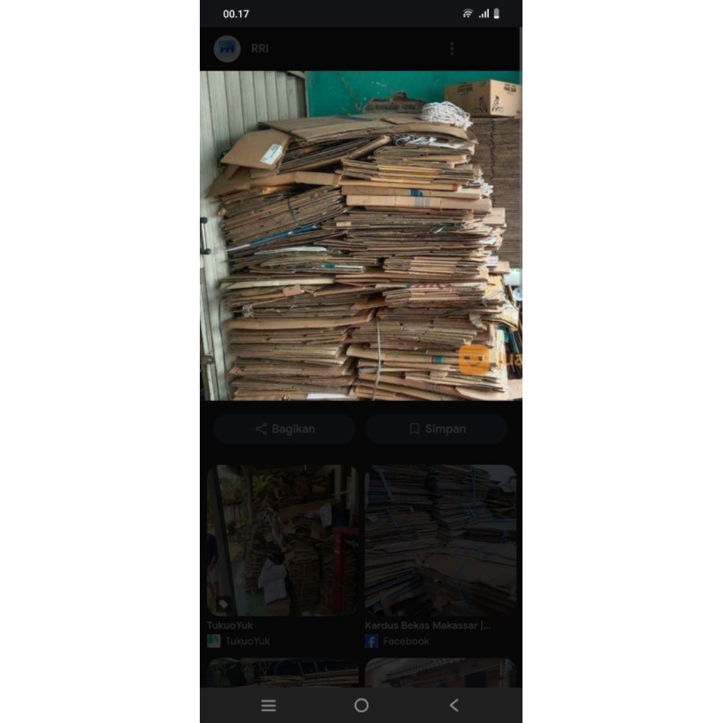 kardus bekas perkilo