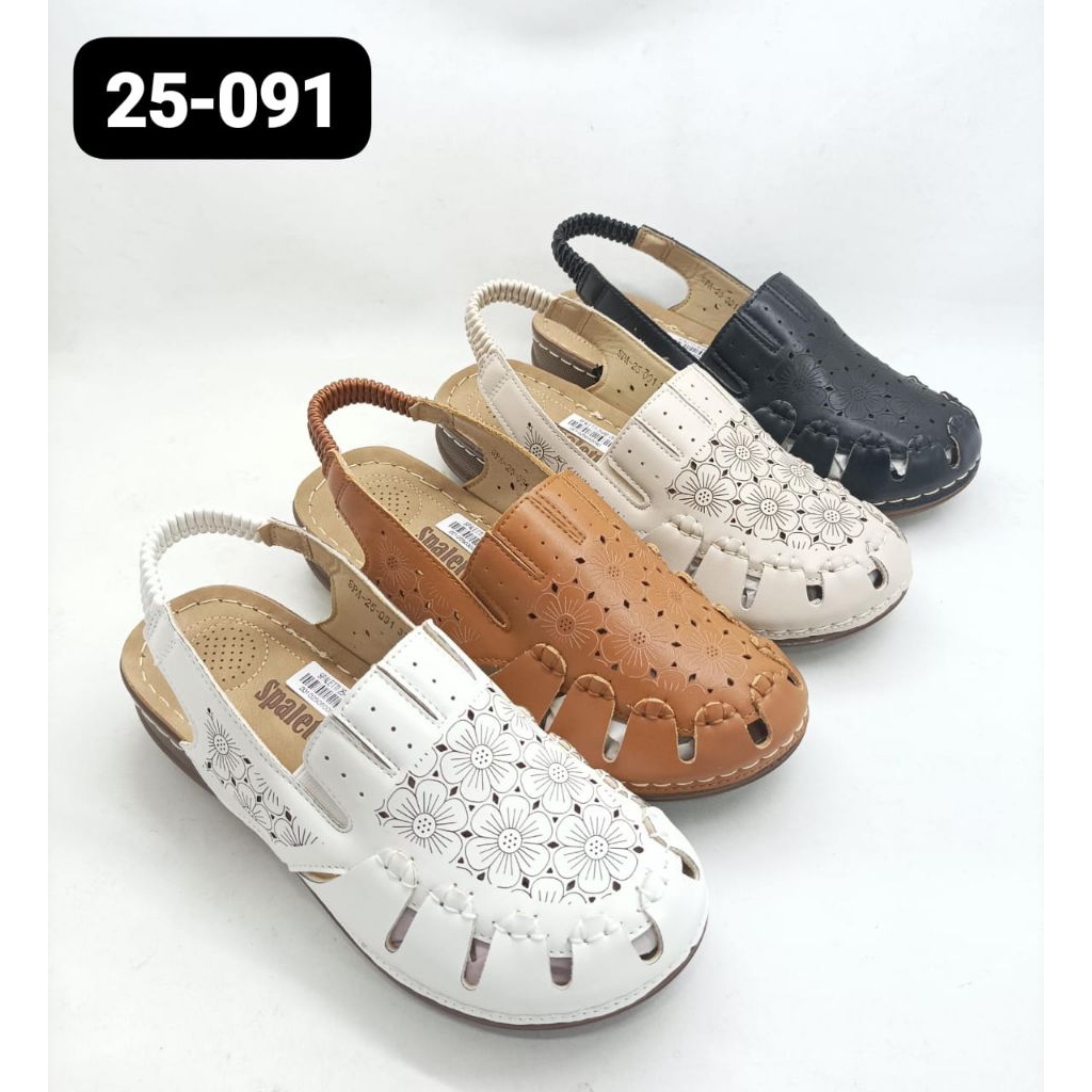 [FREE PAPERBAG] SPALETTI Sepatu Wanita Tali Belakang Wedges 25-091Import | Sepatu Daily Wanita Trend