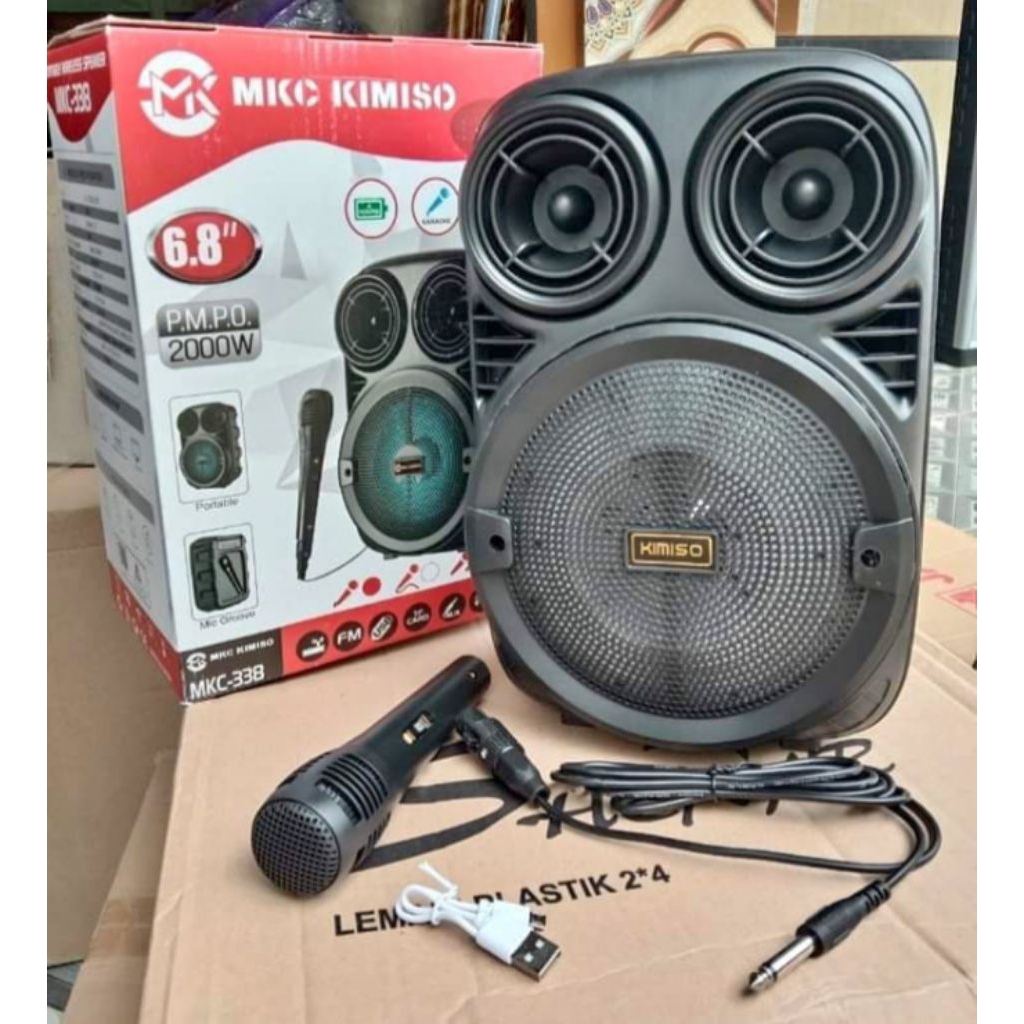 Speaker Bluetooth Portable 6,8 inch free mic