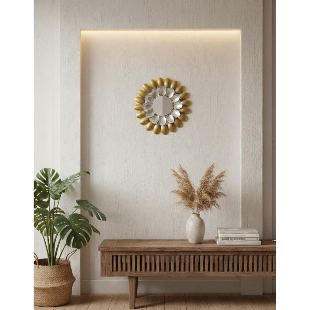 cermin hiasan dinding motif bunga matahari