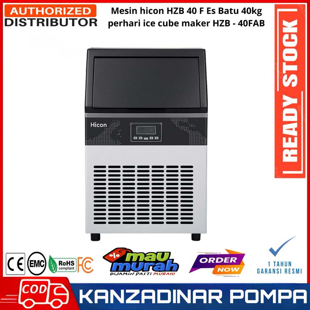 Mesin hicon HZB 40 F Es Batu 40kg perhari ice cube maker HZB - 40FAB