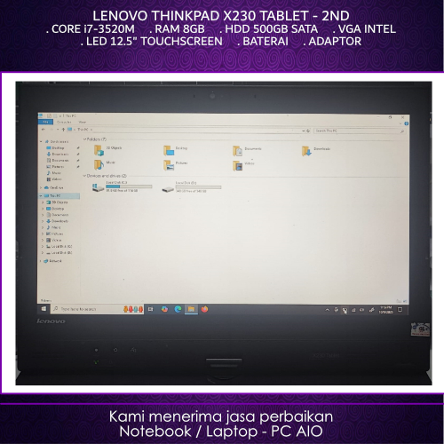Laptop Notebook LENOVO Thinkpad X230 Tablet Core i7 Gen3 VGA Intel MURAH 2nd