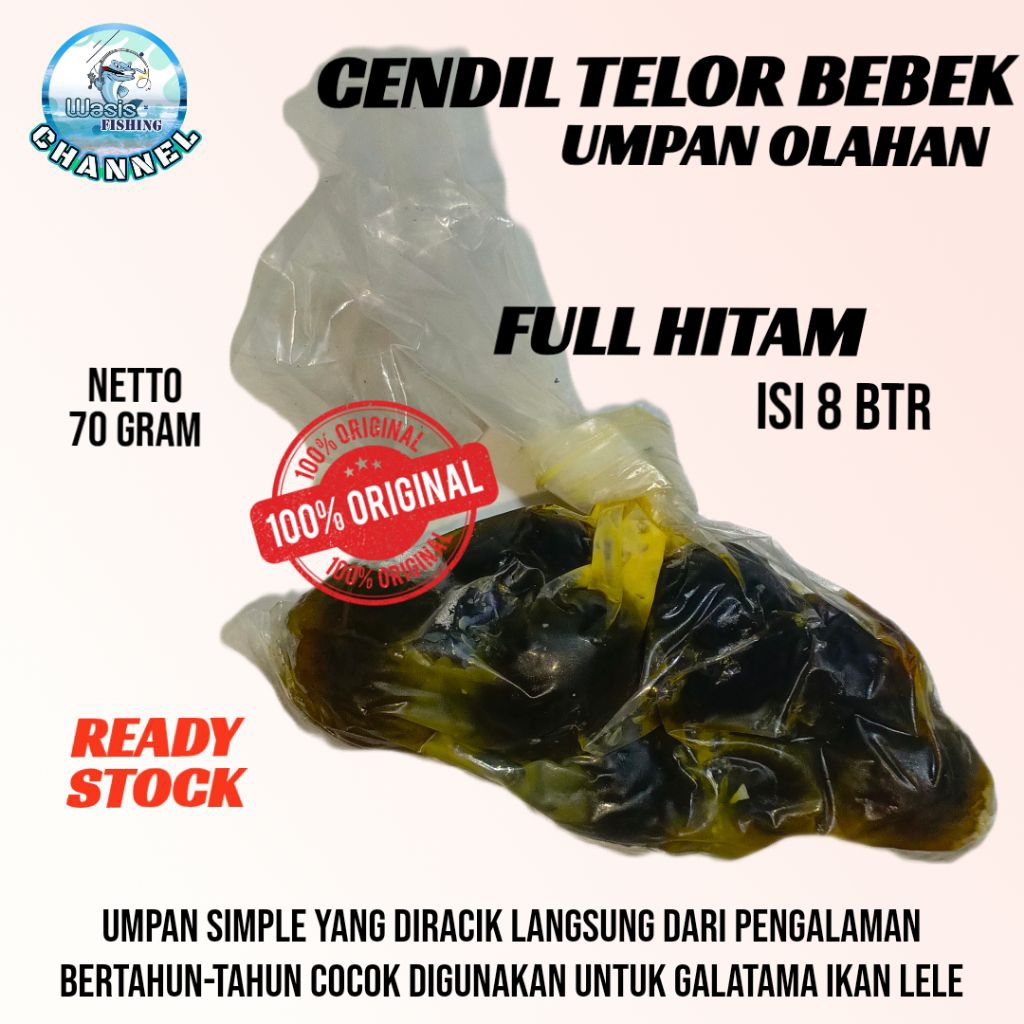 UMPAN CENDIL TELOR BEBEK FULL HITAM isi 8 biji Galatama Lele