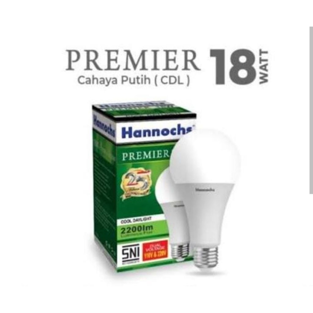 Lampu Hannochs 18 Watt Premier | Cahaya Putih Terang