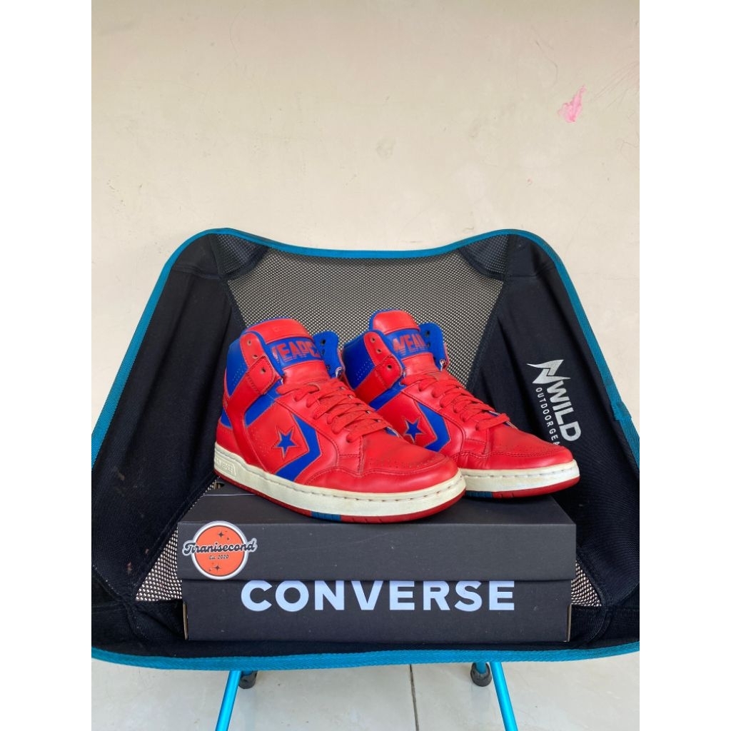 CONVERSE WEAPON HI RED BLUE LEATHER