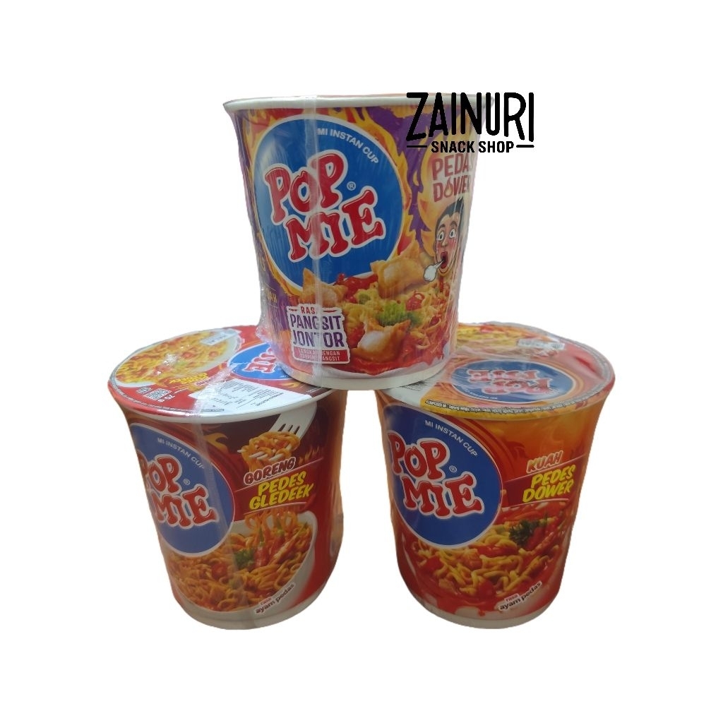 Pop Mie Cup Pedas Dower / Pedes Gledek / Baso Pangsit Jontor (Mi Instan Cup)